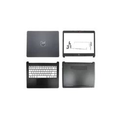 Replacement HP 14-CM 14-CK 14Q-CS 240 G7 LCD Top Cover Bezel Hinges with Touchpad Palmrest and Bottom Base Assembly
