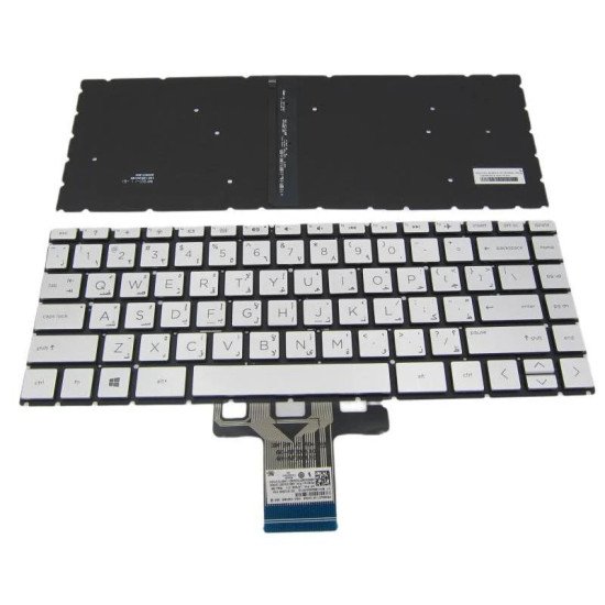 HP 14s-DR 14s-DR2016TU Silver Backlit Laptop Keyboard