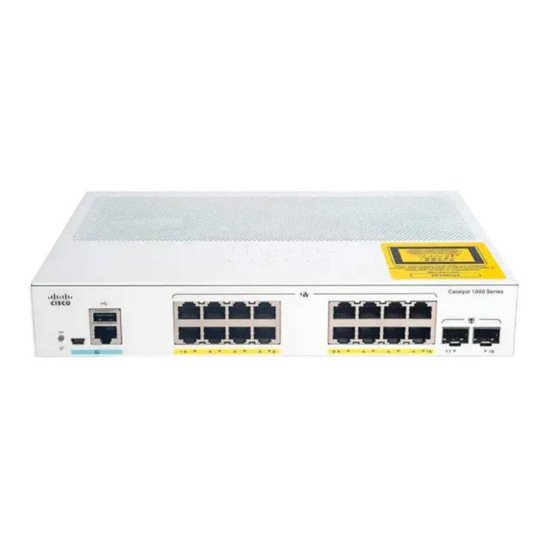 Cisco Catalyst C1000-16P-E-2G-L 16-Port Gigabit PoE+ Managed Switch with 2x 1G SFP Uplinks – Refurbished