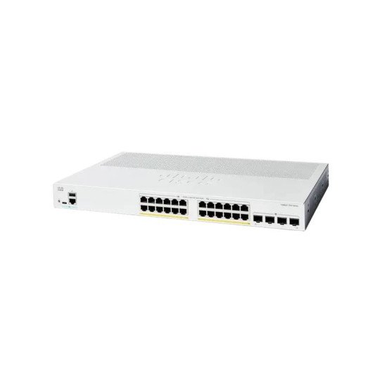 Cisco Catalyst 1300 C1300-24P-4G 24-Port Gigabit PoE+ Managed Switch with 4 SFP Uplinks – Refurbished