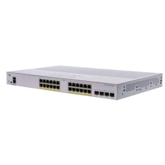 Cisco CBS350-24P-4G 24-Port Gigabit PoE Managed Switch with 4 SFP Uplink Ports – Refurbished