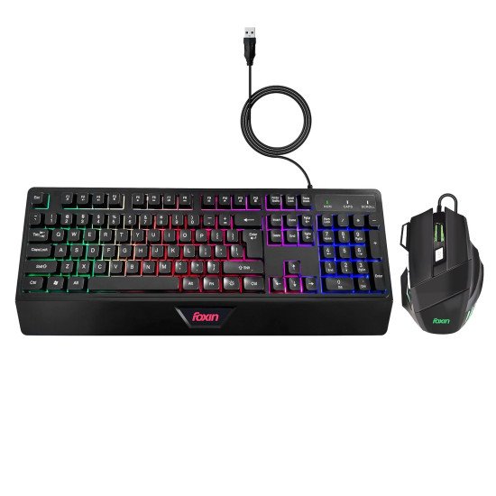 FOXIN Endeavour Gaming Backlit Keyboard with Mouse Combo Wired FOXIN Endeavour Gaming Backlit Keyboard with Mouse Combo Wired