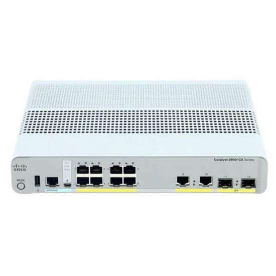 Cisco Catalyst WS-C2960CX-8TC-L 8-Port 10/100 Ethernet Managed Switch with 2 SFP Uplinks – Refurbished