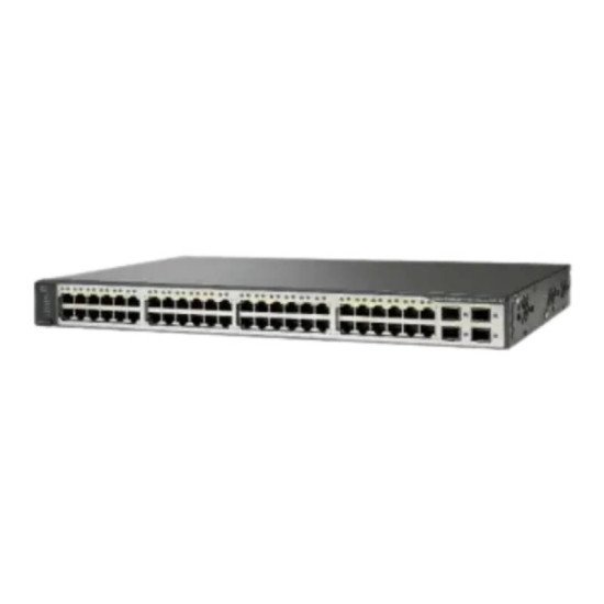 Cisco Catalyst WS-C3750V2-48TS-E 48-Port 10/100 Ethernet Managed Switch with 4 SFP Uplinks – Refurbished